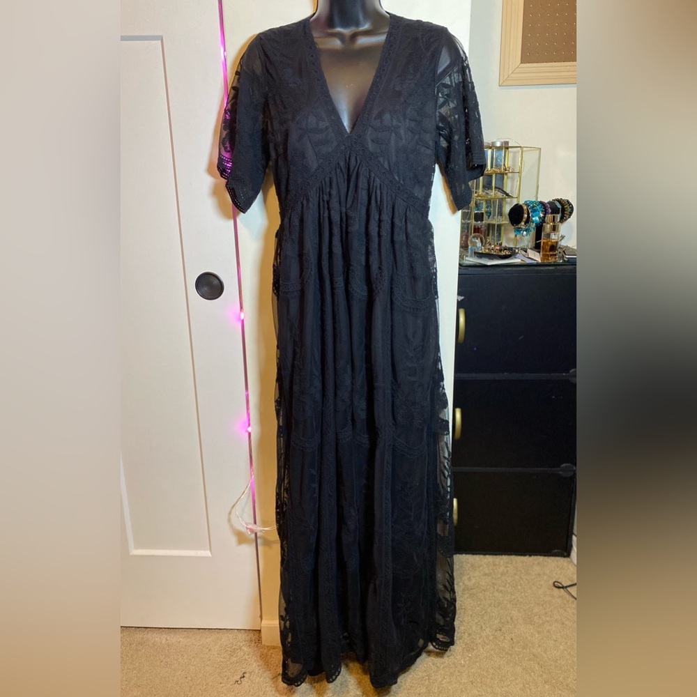 Pinkblush Black Lace Maxi Dress